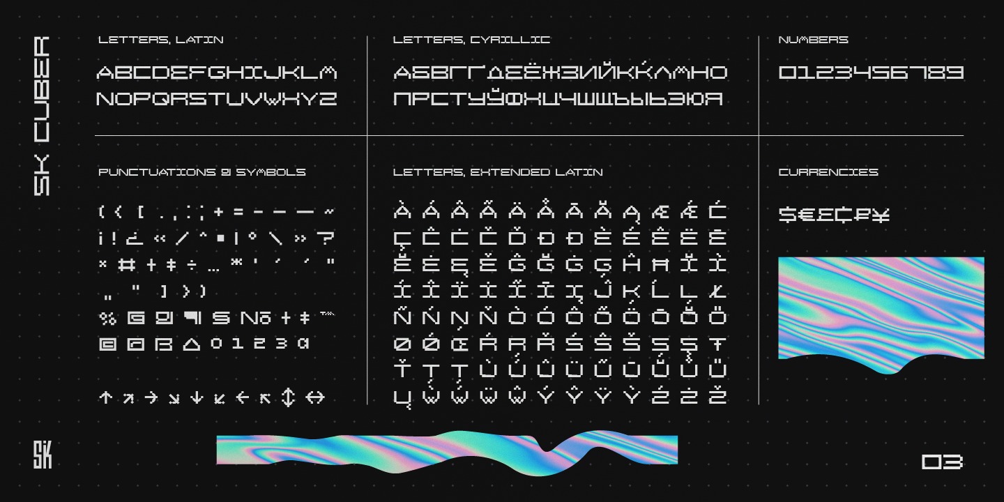 SK Cuber Expanded Font preview
